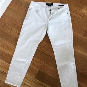 White lucky cropped jeans