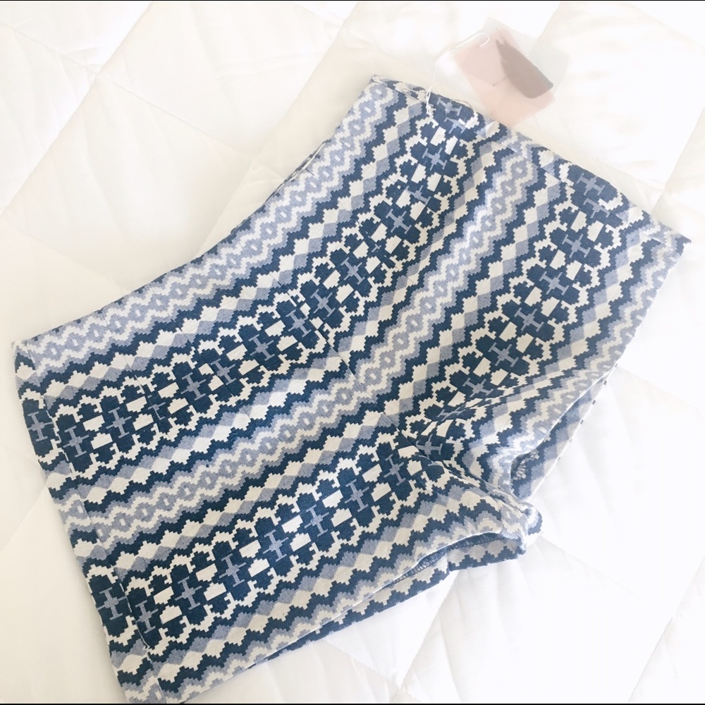 NWT Blue Ethnic Print Shorts XXI