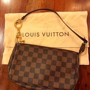 Louis Vuitton Damier Pochette w/ Keyring Extender.