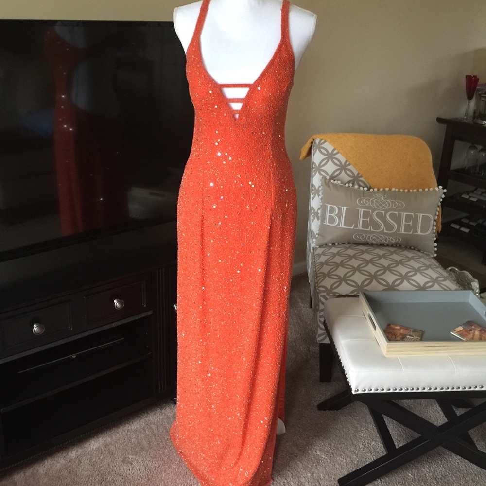 ⏬ LOW PRICE Scala Tangerine Sequins Gown