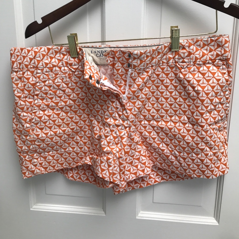 Lands end Canvas orange sailboat shorts