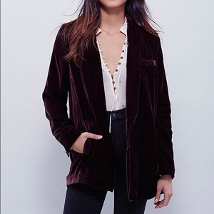 Free People Yesterdays Muse Velvet Blazer Jacket