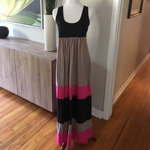 Black and pink maxi dress size medium