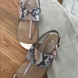 Leather and gold detail sandals