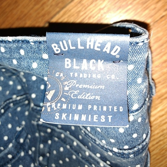 NWT bullhead black skinniest polka dot jeans - Picture 4 of 4