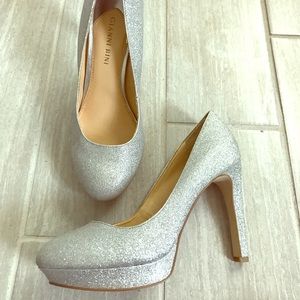 Gianni Bini Silver Glitter Heels