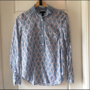 J Crew half button up blouse