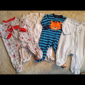 Just One You Baby Boy sleeper pajamas lot 3 mo EUC