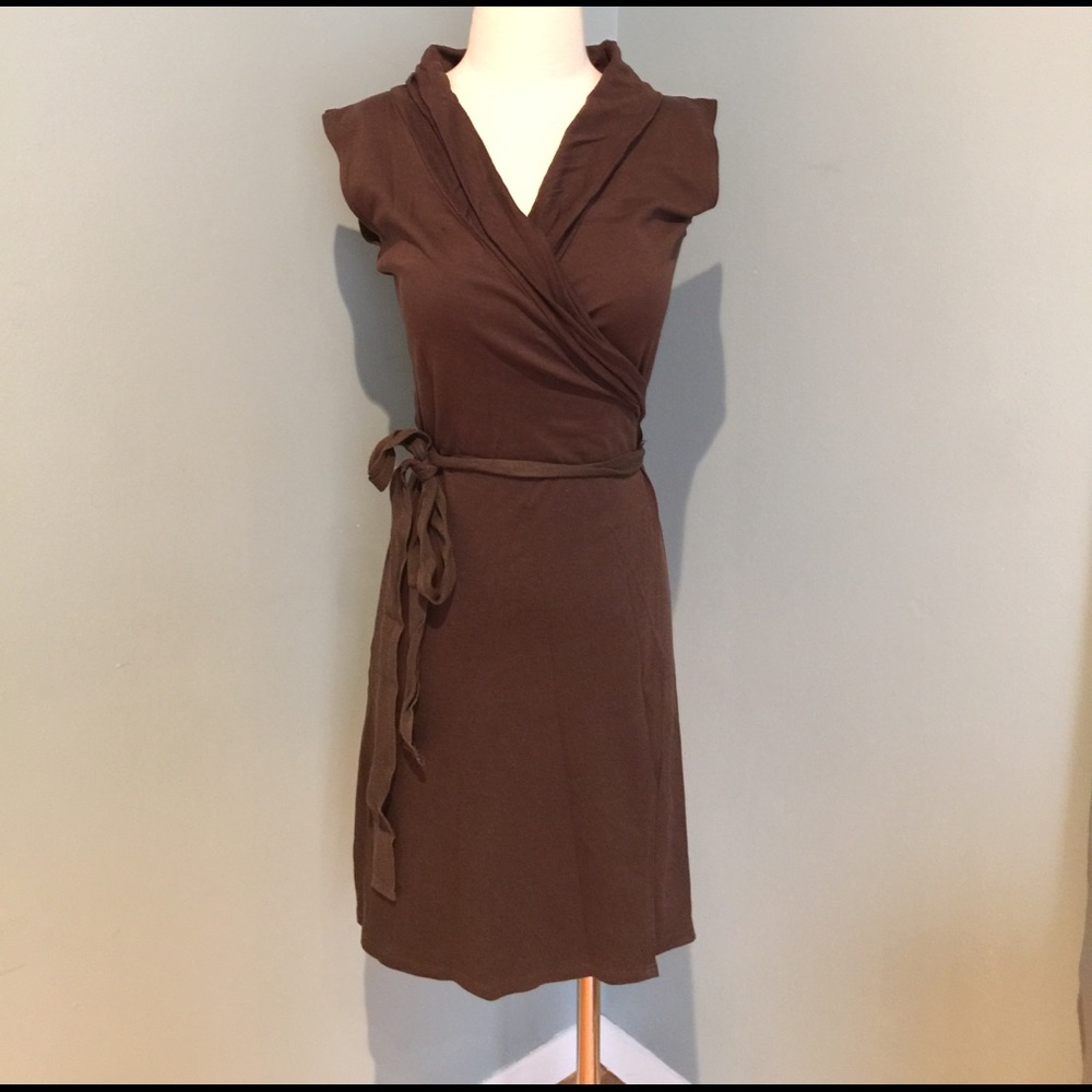 Skin cotton brown wrap dress size 2