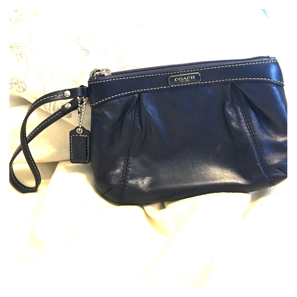 Coach navy wristlet