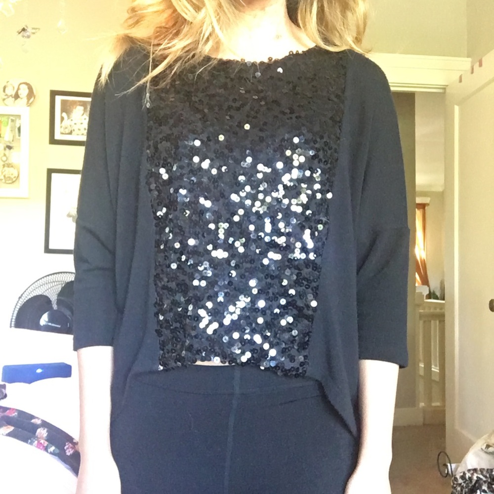 Black sequin top