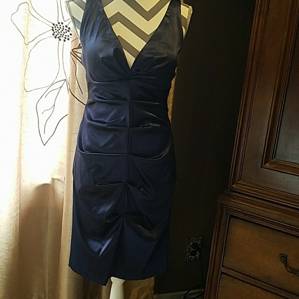 Rouched satin dress