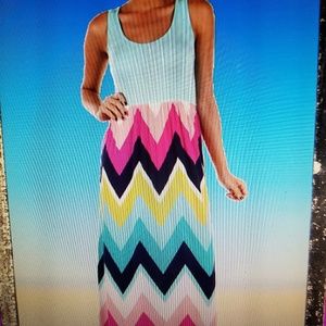 💗 2/$25 New Womens Juniors Chevron maxi sun dress