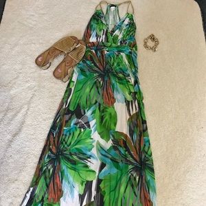 Tropical Print Maxi Dress - S