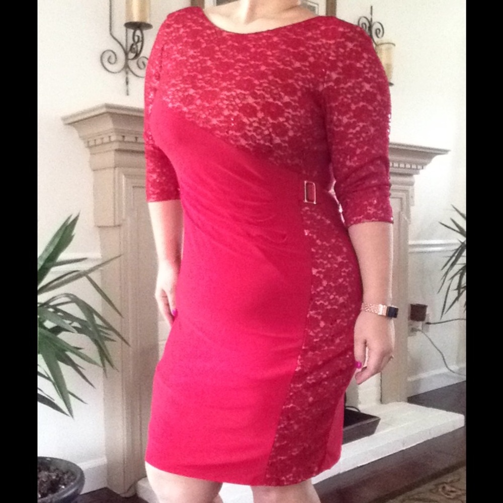 Red/Taupe Dazzling Dress