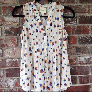 Anthropologie Strawberry Fields Top