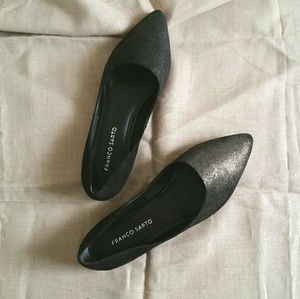 Franco Sarto metallic black suede flats NWOT
