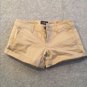 Kaki shorts.