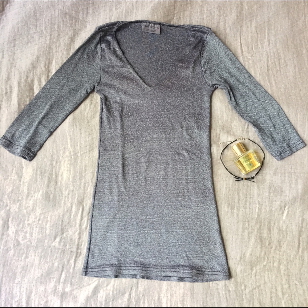 Michael Stars Metallic V-Neck Tee