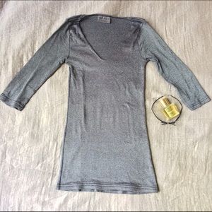 Michael Stars Metallic V-Neck Tee