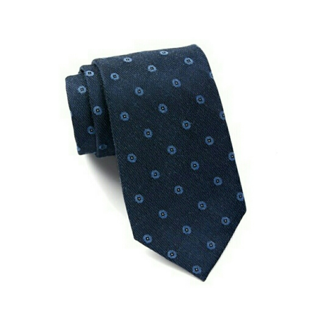 NWT CALVIN KLEIN DENIM METALLIC DOT TIE