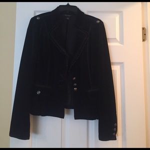 Black, velvet waist blazer