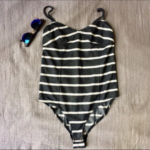 F21 Striped Bodysuit/Leotard (EUC)(M)
