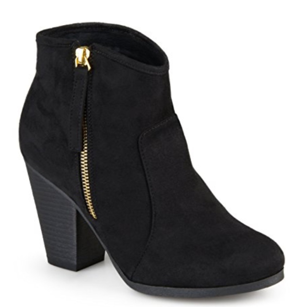 Black Faux Suede Ankle Booties