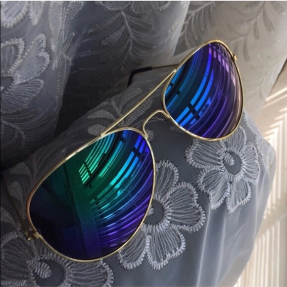 ☀️NEW☀️Peacock Colors Mirror Aviators - Picture 2 of 4
