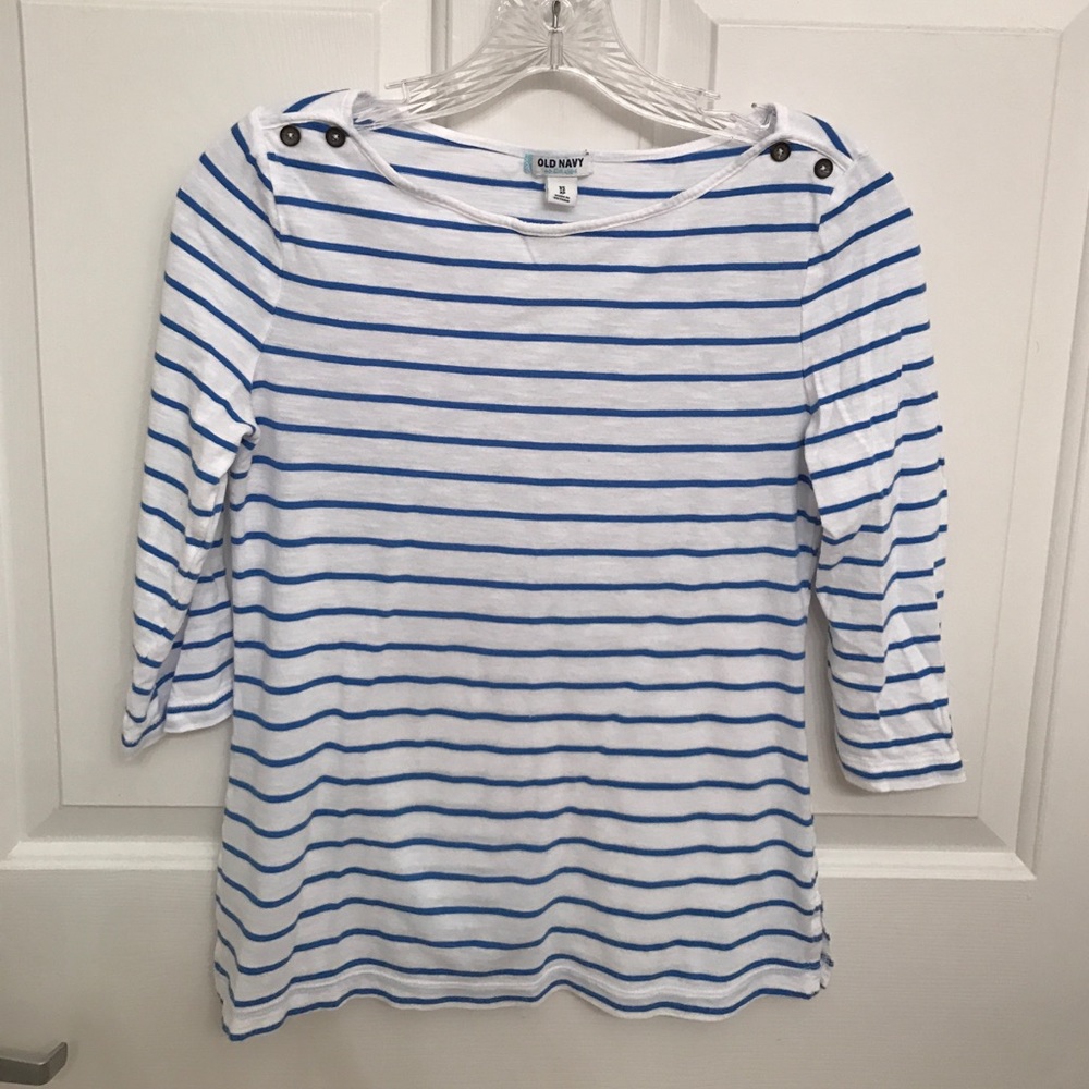 Old Navy 3/4 Sleeve Boatneck Striped Tee