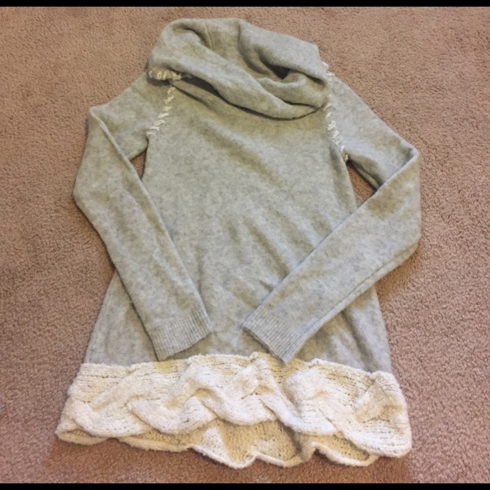 Grey Anthropologie oversized sweater