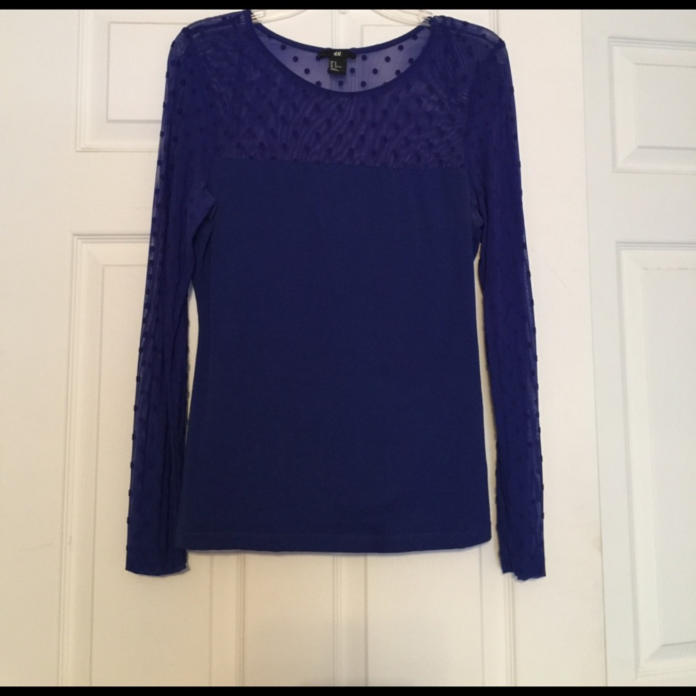 H&M  sheer polka shirt blouse