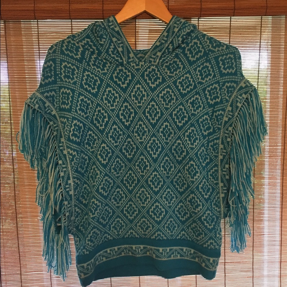 Beach bonfire poncho tunic- Tribal Quechua pattern
