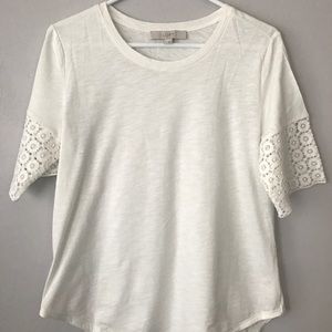 Loft lace sleeve top