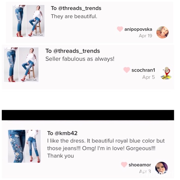 LAST PAIR!  🌸DistressedEmbroidered Jeans - Picture 8 of 8