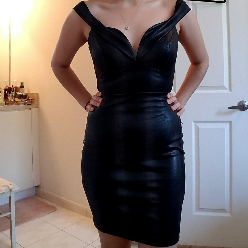 Black Guess leather dress