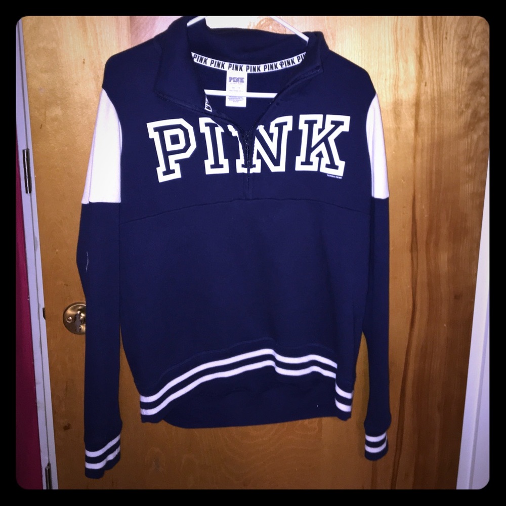 Navy blue pull over half zip