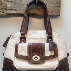 Beige and Brown Coach Purse