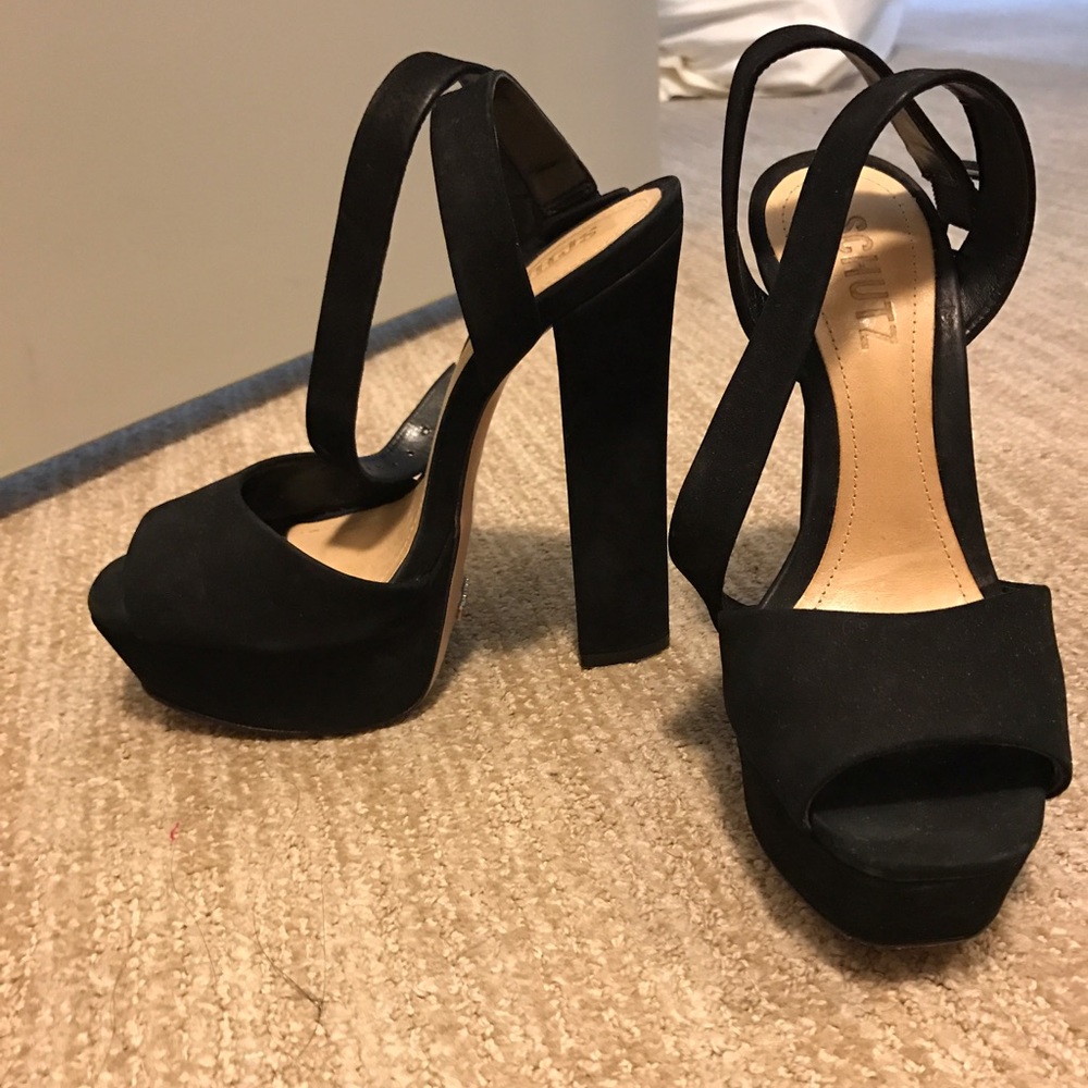 Schutz platform sandal heels