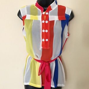 Multicolor Vertical Stripes Top