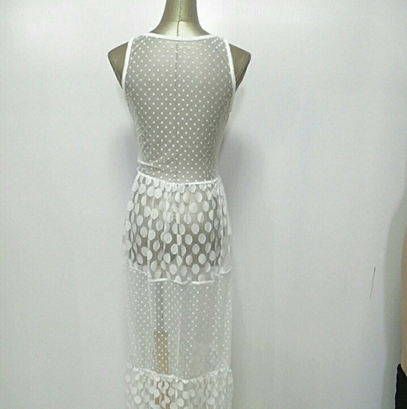 Beach dress Lace Crochet Chiffon Dress Summer Beac - Picture 2 of 4