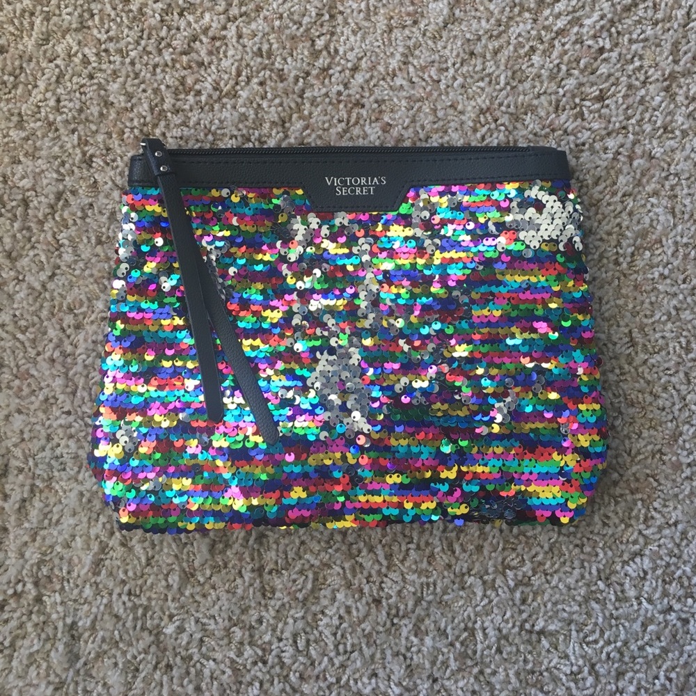 NWOT Victoria's Secret sequin makeup bag pouch