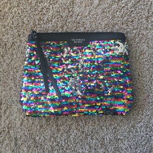 NWOT Victoria's Secret sequin makeup bag pouch