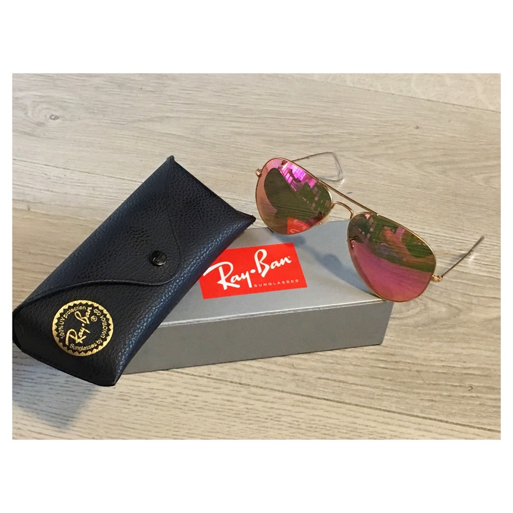 Ray Ban Pink Mirrored Aviator