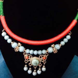 Ethnic stylish handmade colored necklace