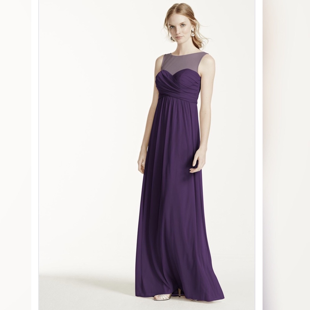 David's Bridal bridesmaid dress in Lapis