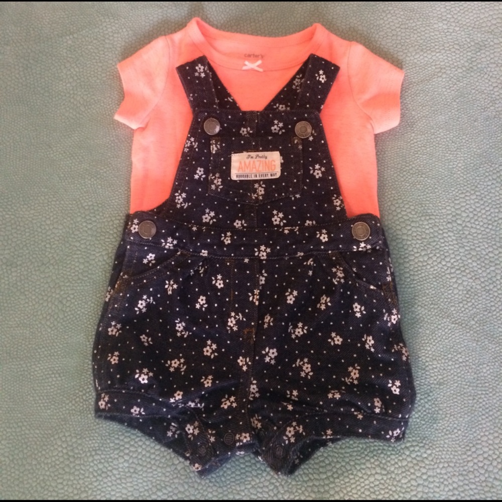 2 piece overall shorts set