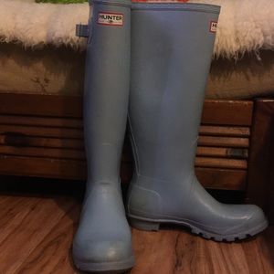 Hunter tall rainboots size 9 periwinkle blue rare