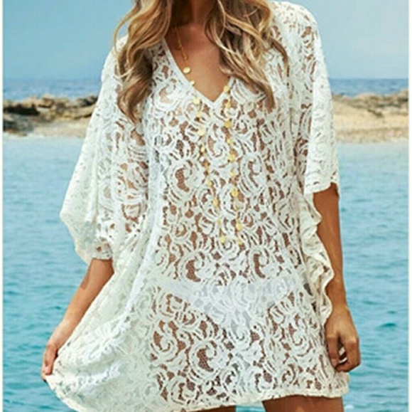Sexy Fashion Beach Boho Dresses Women White Lace C - Picture 3 of 4