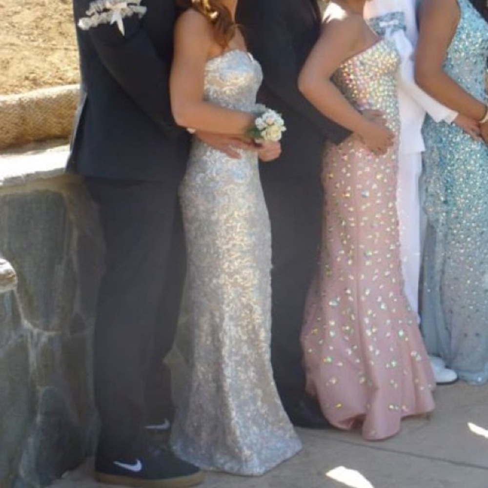 Silver Sequin Formal Dress | NO alterations made
